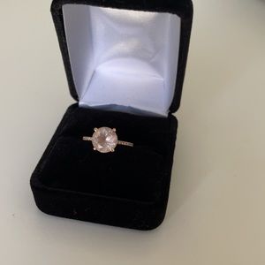 Morganite 14k rose gold 9mm round ring